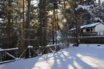 The house in winter on the forest