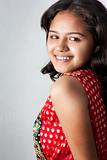 Shy smile of beautiful Indian girl