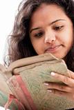 Indian girl reading book
