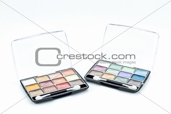 Eye shadow kit isolated over white