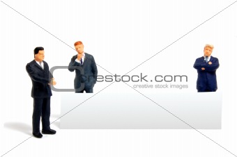 business people with banner