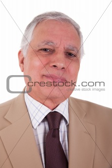 Portrait of a handsome mature businessman on white background, studio shot