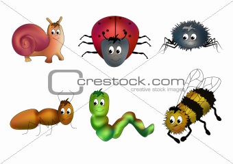 Insects with faces (vector)