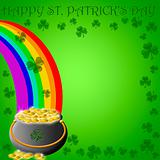 Happy St Patricks Day Pot of Gold End of Rainbow