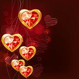 Ruby gold hearts