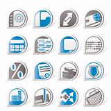Simple bank, business, finance and office icons
