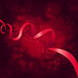 Beautiful saint valentine background with  ribbon