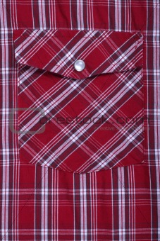 pocket on shirt in red check