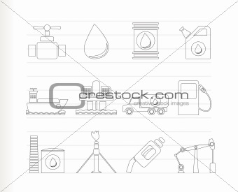 oil and petrol industry objects icons