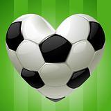 Ball for football in the shape of heart