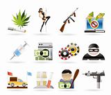 mafia and organized criminality activity icons