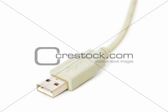 USB cable on white - shallow depth of field