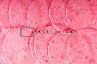 Arranged cuts of beef sausage