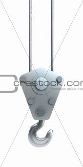 isolated crane hook 3d render