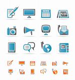 Communication channels and Social Media icons