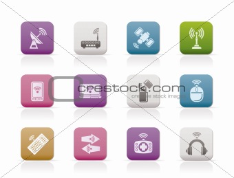 Wireless and communication technology icons