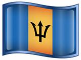 Barbados Flag Icon, isolated on white background.