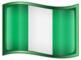 Nigeria Flag Icon, isolated on white background.