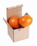 Oranges in box