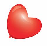 Red Heart-Shaped Balloon.  Vector EPS10 Illustration.