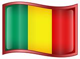 Mali Flag icon, isolated on white background.