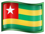 Togo Flag icon, isolated on white background.
