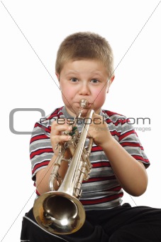 Boy Blowing Trumpet