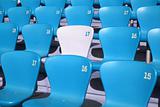 Blue Tribune Seats in a stadium - detail view