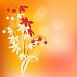 Warm background with spring flowers