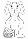 Rabbit with Easter eggs, contour