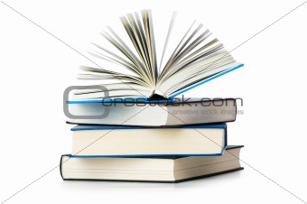 Stack of books isolated on the white