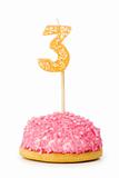 Birthday candle isolated on the white background