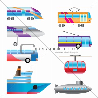 different types of transportation icons