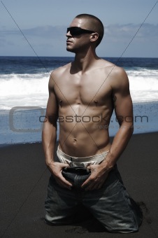 portrait of young sexy caucasian man