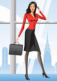 Business woman in office in New York