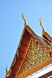 Ornately decorated temple roof in bangkok, thailand