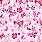 Pink seamless floral pattern