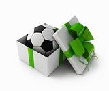 Football in a gift box