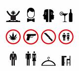 bar and night club icons - vector icon set
