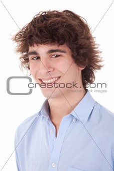 cute boy, smiling, isolated on white, studio shot