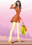 fashion shopping girls with shopping bag