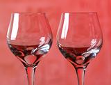 Two wine glass in red