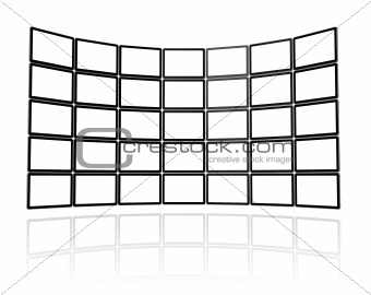 Video wall made of flat tv screens