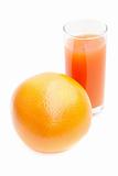  grapefruit and glass of juice