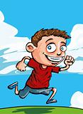 Cartoon boy running