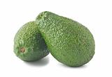 Two ripe avocados