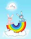 Rabbits on a rainbow