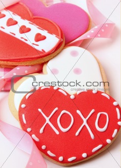 Heart-shape cookies for Valentine's Day 