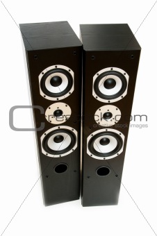 Two speakers isolated on the white background
