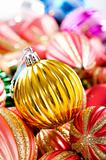 Colourful christmas decoration on a shiny background 